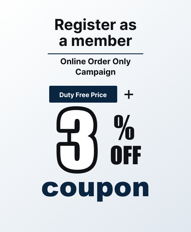 Register as a member: 3% off coupon